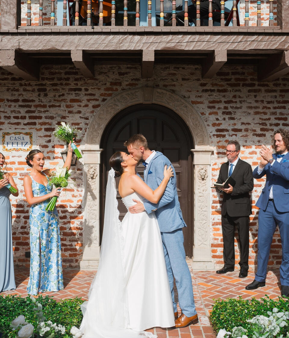 Ryan and Megan's First Kiss First Kiss at Casa Feliz, Winter Park Florida - Orlando
